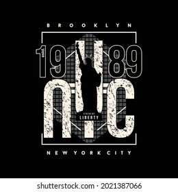 brooklyn, text frame, new york city, abstract graphic, urban district, t shirt design, typography vector 