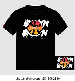 Brooklyn text lettering images typography graphic t shirt print vector illustration design