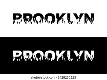 Brooklyn text logo, typography print or slogan. Modern banner design. Vector illustration.