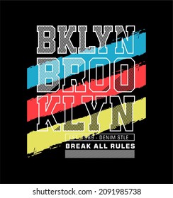 brooklyn with three color typography vector t shirt graphics print