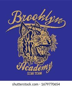 brooklyn tiger graphic design vector art