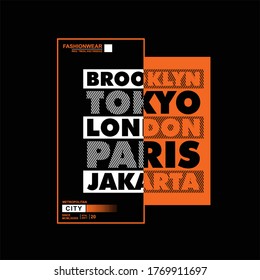 brooklyn tokyo london paris jakarta metropolitan city vintage