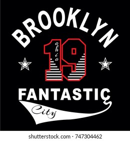 Brooklyn Typhography For T Shirt Printing