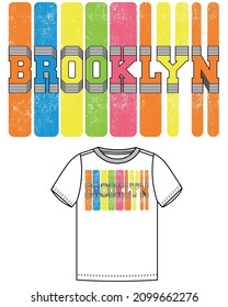 Brooklyn Typographic design, for t-shirt prints vector illustration.