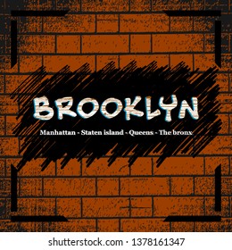  brooklyn typography with brick background