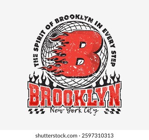Brooklyn typography college varsity slogan print – A retro varsity design perfect for graphic tees, T-shirts, sweatshirts, and hoodies