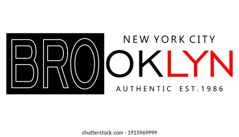 brooklyn typography design for print t shirt