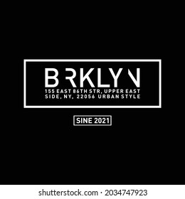 brooklyn typography design for print t shirt and more