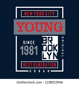 brooklyn typography design tee for t shirt ,vector illustration