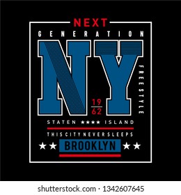 Brooklyn typography design tee for t shirt graphics, vectors - Vector