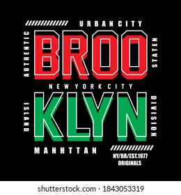 Brooklyn typography design t-shirt print vector illustration 