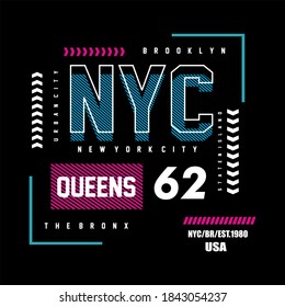 Brooklyn typography design t-shirt print vector illustration 