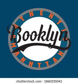 Brooklyn typography design t-shirt print vector illustration 