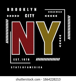  Brooklyn typography design t-shirt print vector illustration 