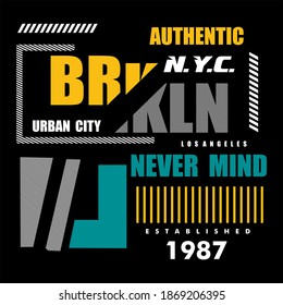 Brooklyn typography design t-shirt print vector illustration 