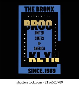 Brooklyn typography design tshirt print vector illustration 