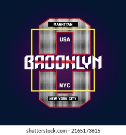 Brooklyn typography design t-shirt print vector illustration