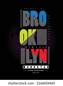 Brooklyn typography design t-shirt print vector illustration 