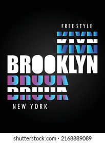 Brooklyn typography design t-shirt print vector illustration 