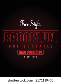 Brooklyn typography design t-shirt print vector illustration