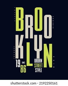 Brooklyn typography design t-shirt print vector illustration