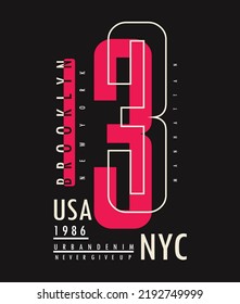 Brooklyn typography design t-shirt print vector illustration