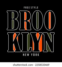 Brooklyn typography design t-shirt print vector illustration 