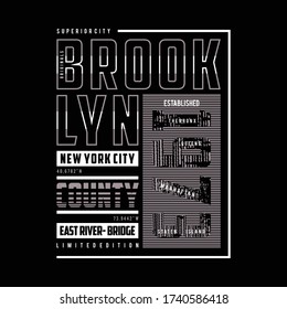 brooklyn typography design for t-shirt, vector illustration