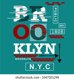 BROOKLYN Typography Design/NYC/
T-Shirt Design,vector illustration