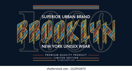 brooklyn typography garphic design illustration vector,art,style,vintage by order