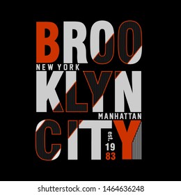 Brooklyn typography graphic design artistic line concept for trendy t shirt print - vector