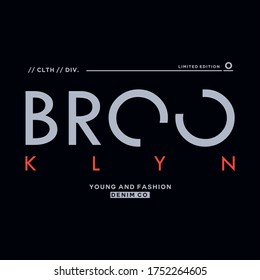 BROOKLYN typography graphic design for trendy t shirt print,illustration art - vector
