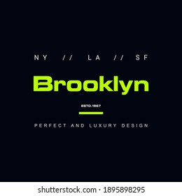 BROOKLYN  typography graphic design, for t-shirt prints, vector illustration

