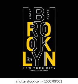 Brooklyn typography graphic design, vector illustration