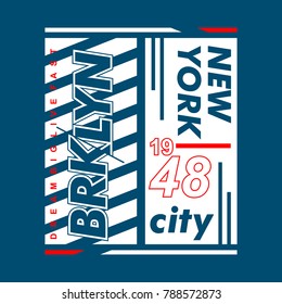 brooklyn typography graphic design,vector illustration artistic image