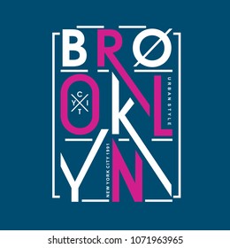 brooklyn typography graphic t shirt design, vector illustration elegant element artistic image