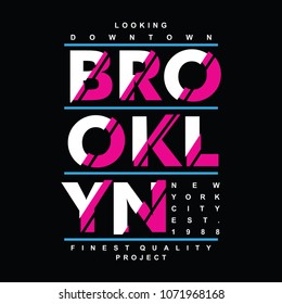 brooklyn typography graphic t shirt design, vector illustration artistic image element