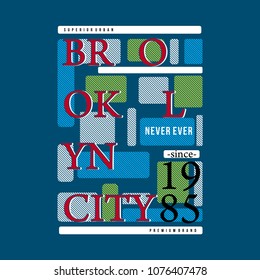 brooklyn typography graphic t shirt design,vector illustration artistic art