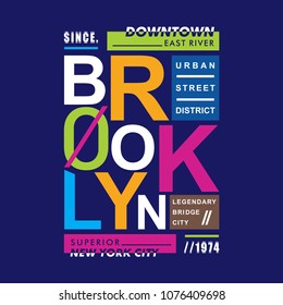 brooklyn typography graphic t shirt design,vector illustration artistic art