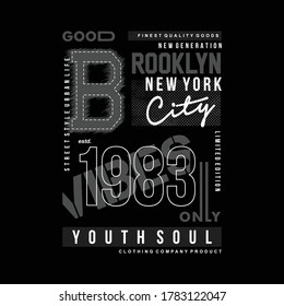 brooklyn typography graphic  t shirt vector illustration design