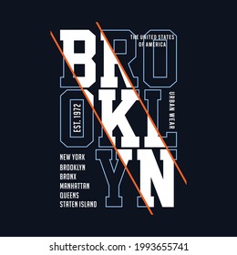 Brooklyn typography graphic for t-shirt print  vector