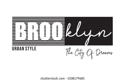 brooklyn typography for print t shirt 