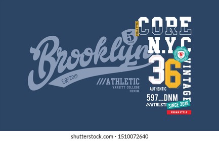 brooklyn typography for print t shirt 