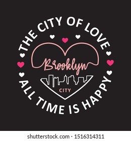 brooklyn typography for print t shirt