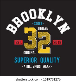 brooklyn typography for print t shirt 