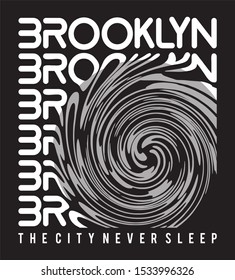 brooklyn typography for print t shirt 