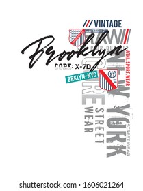 brooklyn typography for print t shirt 