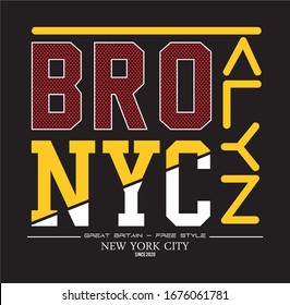 brooklyn. typography for print t shirt