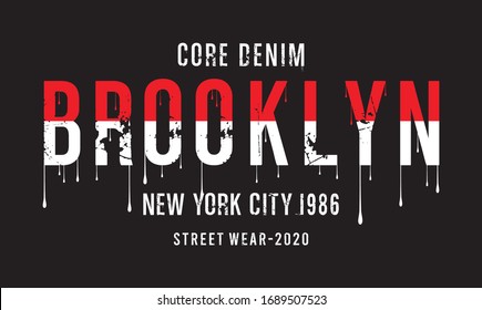 brooklyn typography for print t shirt 