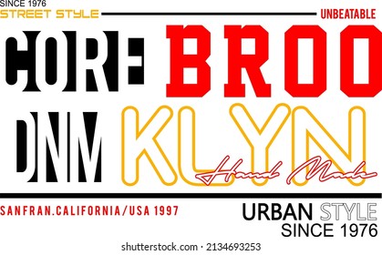 brooklyn typography for print t shirt